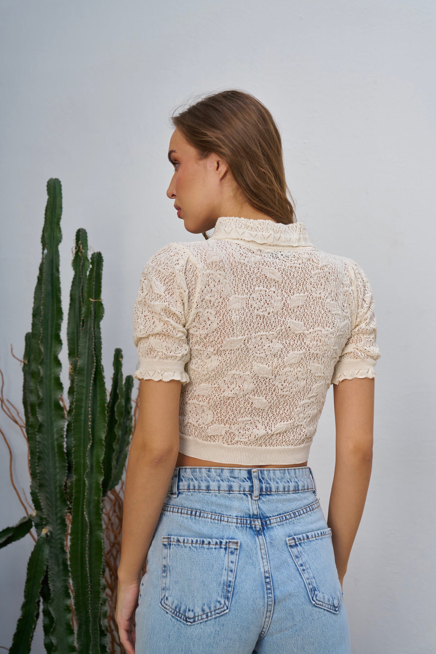 TERESITA Élise Beige Lace Top